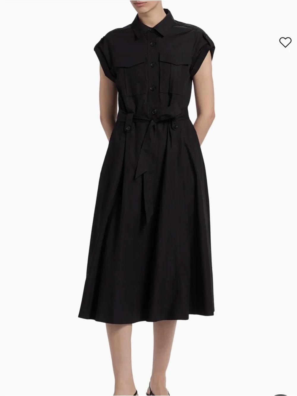 Derek Lam Black Sleeveless Button-Front Maxi Shirt Dress with Tie Belt - Picture 5 of 6